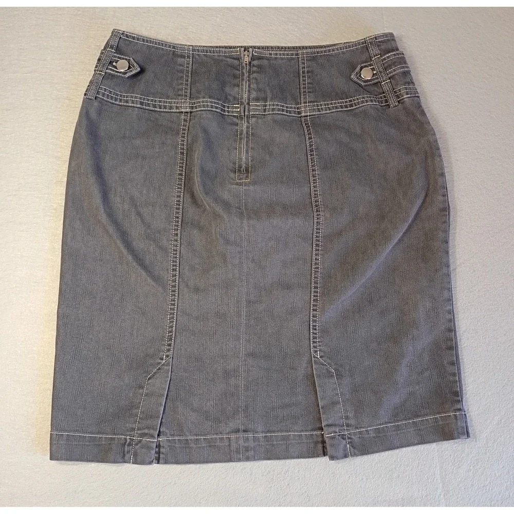 NYCC New York Clothing Co‎ Women's Blue Cotton Blend Denim Knee Skirt Sz 10